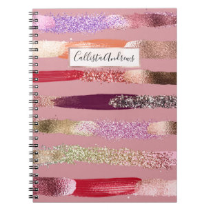 Meisjes Glam Gold Pink Glitter Metallic Borstels Notitieboek