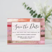 Meisjes Glam Gold Pink Glitter Metallic Borstels Save The Date (Staand voorkant)