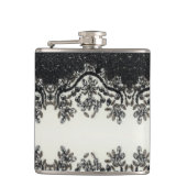 Meisjes  glamour zwart wit flessenpatroon heupfles (Voorkant)