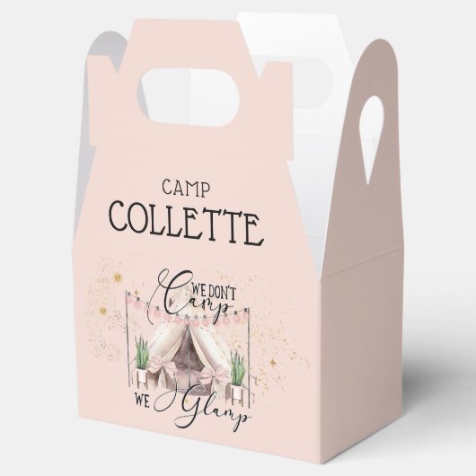 Meisjes glamping Birthday party onder de sterren Bedankdoosjes (Geopend)
