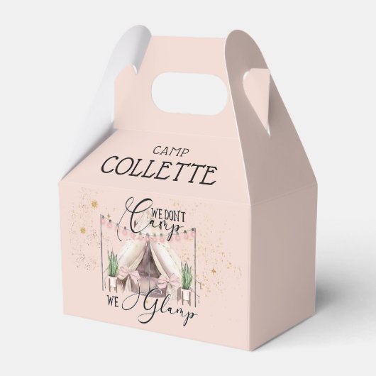 Meisjes glamping Birthday party onder de sterren Bedankdoosjes (Voorkant Zijde)