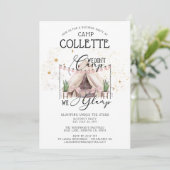 Meisjes glamping Birthday party onder de sterren Kaart (Staand voorkant)