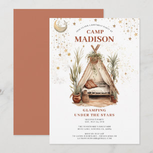 Meisjes glamping Birthday party onder de sterren Kaart