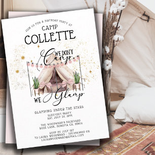 Meisjes glamping Birthday party onder de sterren Kaart