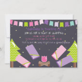 Meisjes glamping/Camping Out Birthday Party Kaart (Voorkant)
