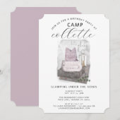 Meisjes glamping verjaardagsfeestje gezellig kaart (Voorkant / Achterkant)