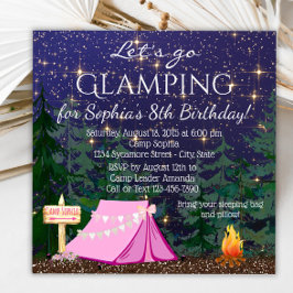 Meisjes Glamping Verjaardagsfeestje Kaart