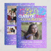 Meisjes glitter 5 foto's van de middelbare school  aankondiging (Voorkant / Achterkant)