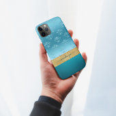 Meisjes Glitter Blue Glam Metallic Personalized Case-Mate iPhone Case