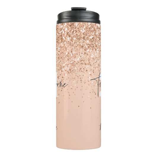 Meisjes glitter glinsteren moderne 21ste verjaarda thermosbeker (Voorkant)