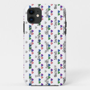 Meisjes Glitter Hearts Case-Mate iPhone Case