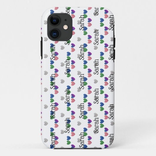 Meisjes Glitter Hearts Case-Mate iPhone Case (Achterkant)