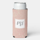 Meisjes Glitter Monogram Initiaal Rose Goud Seltzer Blikjeskoeler (Seltzer Voorkant)