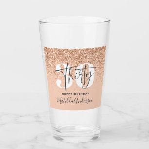 Meisjes glitter smaken moderne 30e verjaardag  glas