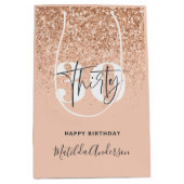 Meisjes glitter smaken moderne 30e verjaardag  medium cadeauzakje (Voorkant)