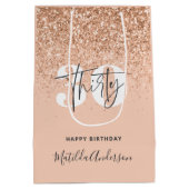 Meisjes glitter smaken moderne 30e verjaardag  medium cadeauzakje (Achterkant)