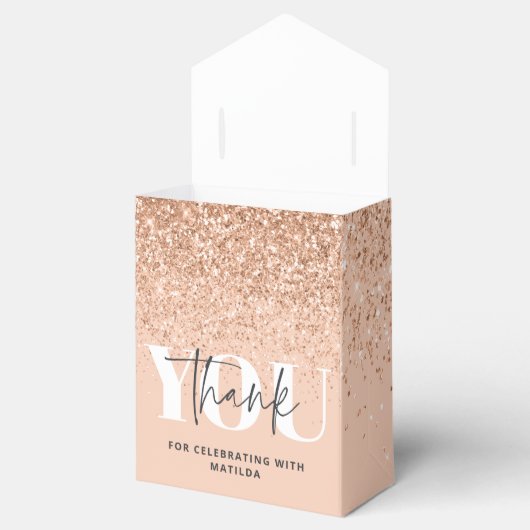 Meisjes glitter smulkle moderne 30ste verjaardag bedankdoosjes (Geopend)