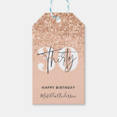 Meisjes glitter smulkle moderne 30ste verjaardag cadeaulabel (Voorkant)