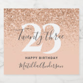 Meisjes glitter smullen moderne verjaardag likeurfles etiket (Enkel label)