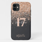 Meisjes glitter sparkle modern verjaardagscadeautj Case-Mate iPhone case (Achterkant)