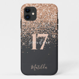 Meisjes glitter sparkle modern verjaardagscadeautj Case-Mate iPhone case