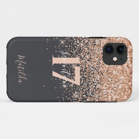 Meisjes glitter sparkle modern verjaardagscadeautj Case-Mate iPhone case (Achterkant (horizontaal))