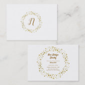 Meisjes Glitter Stippen Moderne Minimale Logo Visitekaartje (Voorkant / Achterkant)