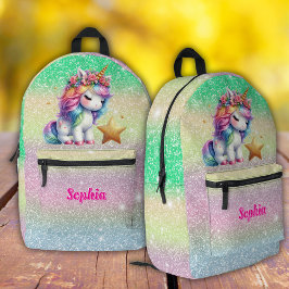 Meisjes Glitter unicorn magische ster Bedrukte Rugzak
