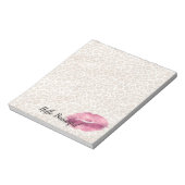 Meisjes Gold Peach-leopard printroze lips Kus Notitieblok (Linkerzijde)