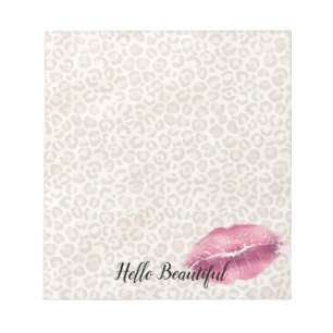 Meisjes Gold Peach-leopard printroze lips Kus Notitieblok