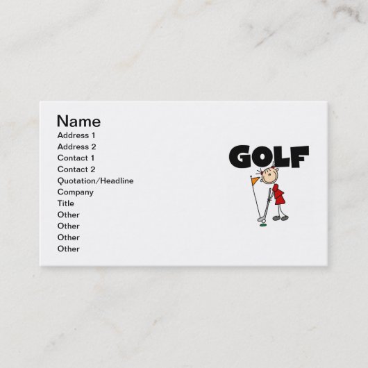 Meisjes GOLF Visitekaartje (Voorkant)