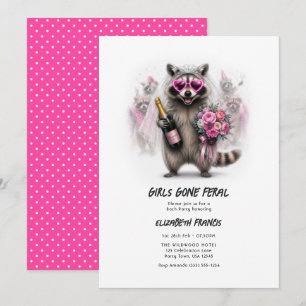 Meisjes Gone Feral Grappige Wasbeer Bachelorette F Kaart