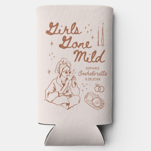 Meisjes Gone Mild Bachelorette Slim Koelboxxen Seltzer Blikjeskoeler (Achterkant)
