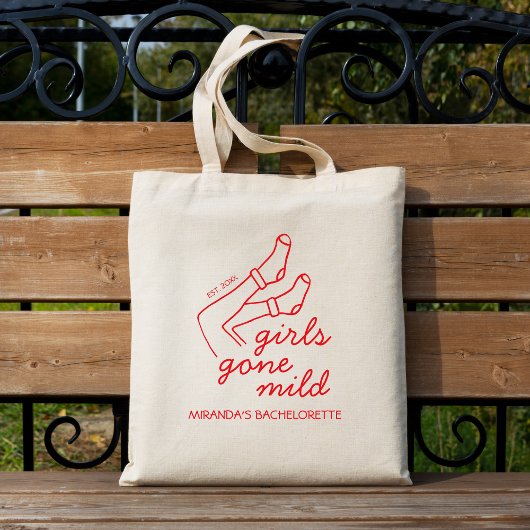 Meisjes Gone Mild Chic Red Hand getrokken Bachelor Tote Bag