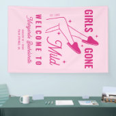 Meisjes Gone Mild Hand getrokken Bachelorette Welk Spandoek (Beurs)