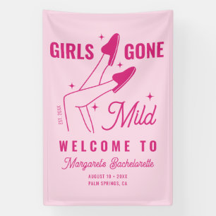 Meisjes Gone Mild Hand getrokken Bachelorette Welk Spandoek