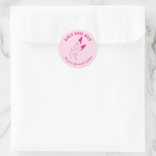 Meisjes Gone Mild Roze Bachelorette Party Wellness Ronde Sticker (Tas)