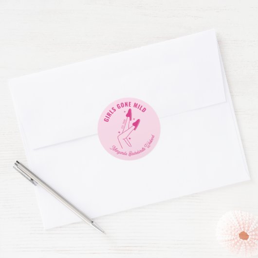 Meisjes Gone Mild Roze Bachelorette Party Wellness Ronde Sticker (Envelop)