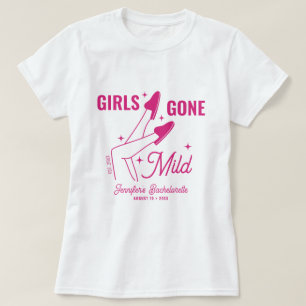 Meisjes Gone Mild Roze Illustratie Bachelorette T-shirt