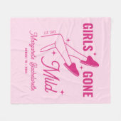 Meisjes Gone Mild Roze Slaapfeest Afscheidscadeau Fleece Deken (Voorkant (Horizontaal))
