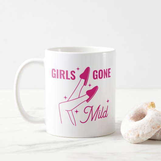Meisjes Gone Mild Roze Spa Bachelorette Feest Koffiemok (Met donut)