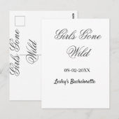 Meisjes Gone wild Bruidsfeest naam bruid datum Briefkaart (Voorkant / Achterkant)