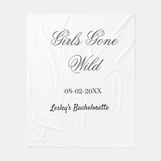 Meisjes Gone wild vrijgezellenfeest naam bruid dat Fleece Deken (Voorkant)