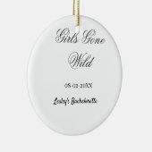 Meisjes Gone wild vrijgezellenfeest naam bruid dat Keramisch Ornament (Rechts)