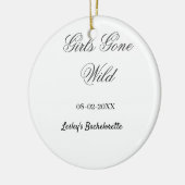 Meisjes Gone wild vrijgezellenfeest naam bruid dat Keramisch Ornament (Links)