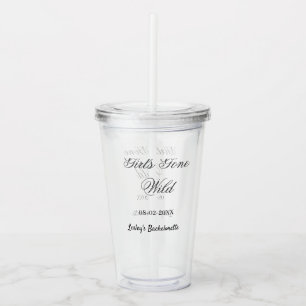 Meisjes Gone wild vrijgezellenfeest naam datum bru Acryl Drinkbeker