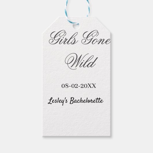 Meisjes Gone wild vrijgezellenfeest naam datum bru Cadeaulabel (Voorkant)