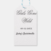 Meisjes Gone wild vrijgezellenfeest naam datum bru Cadeaulabel (Achterkant)
