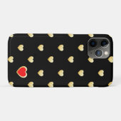 Meisjes gothic Gold Hearts op vaste kleur Case-Mate iPhone Case (Achterkant (horizontaal))