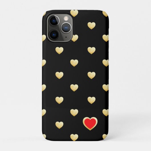 Meisjes gothic Gold Hearts op vaste kleur Case-Mate iPhone Case (Achterkant)